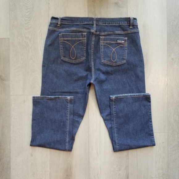 CK womens dark blue stretch denim bootcut jeans size 20W - Picture 12 of 13